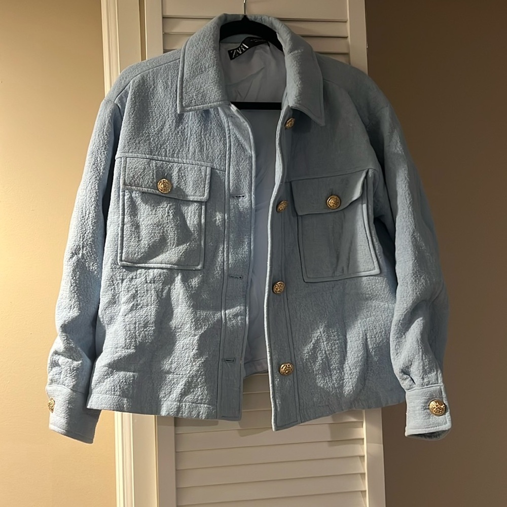 Zara medium blue Shacket